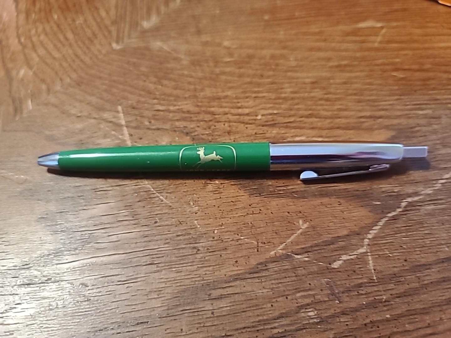 Vintage 1950s SCHEAFFER’S Brand JOHN DEERE Clicker Ballpoint Pen Dried Ink