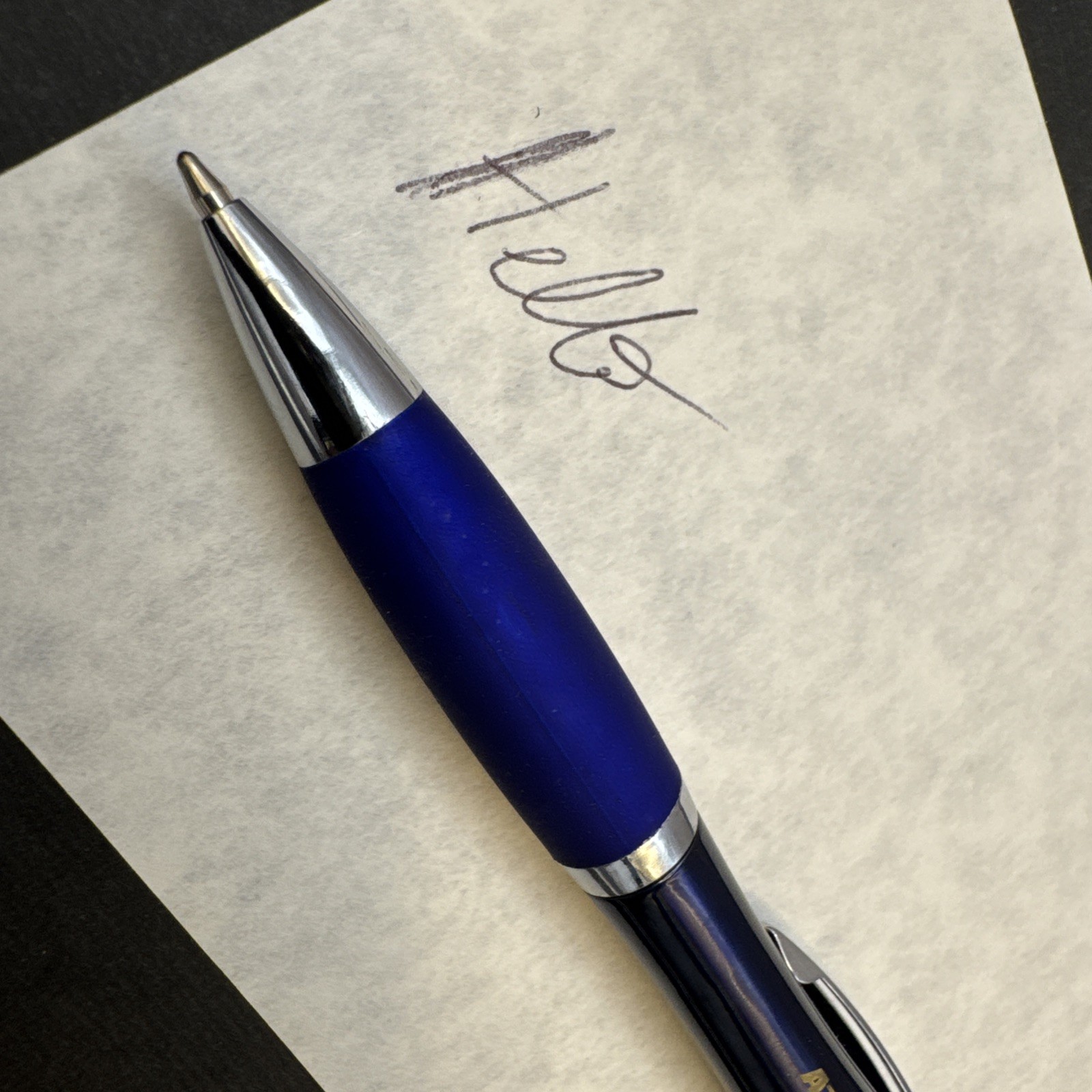 Atlas Air Promotional Blue Ballpoint Pen Rubber Grip Retractable Advertising