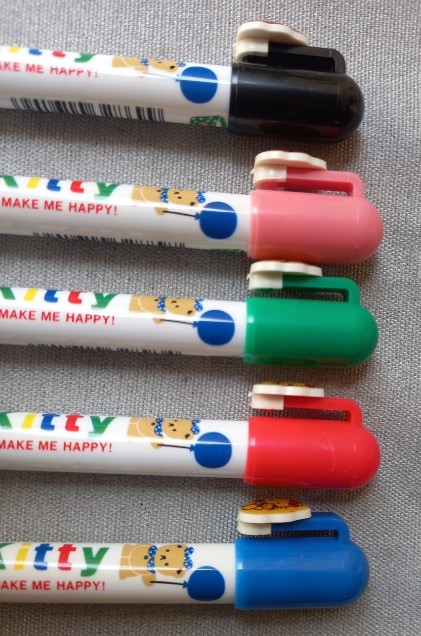 SANRIO Ballpoint Pen «Hello Kitty» Clip&Cap in 5 color (Charms on Clip).