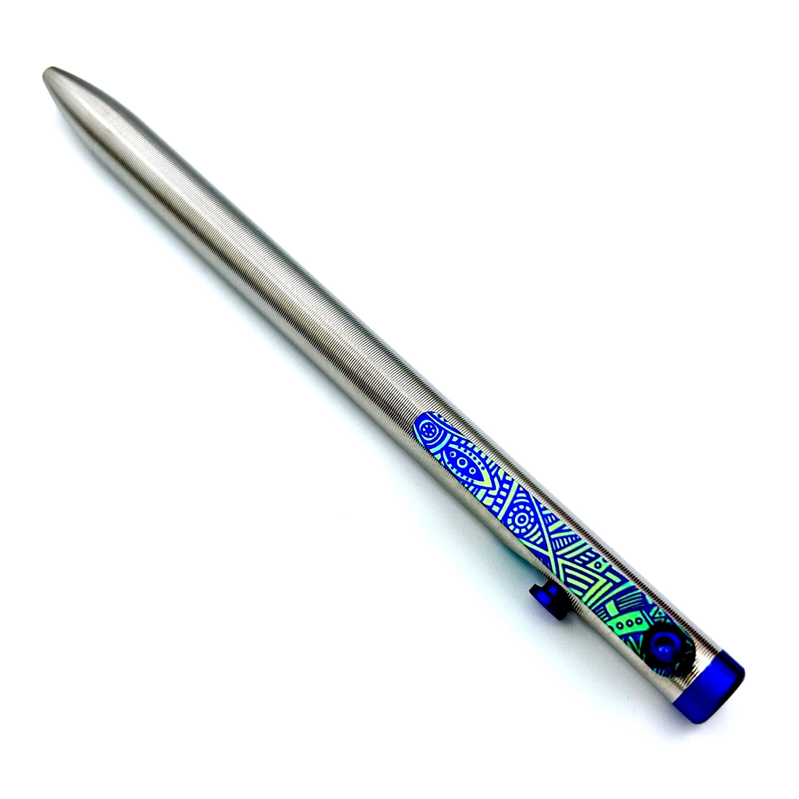 Tactile Turn – Titanium Slim Bolt Action Standard Size Pen Custom Tribal Clip