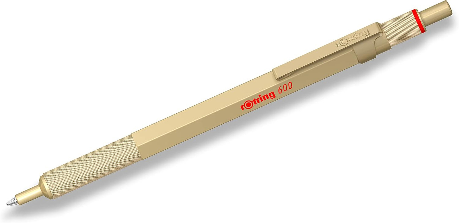 600 Metallic Ballpoint Pen, Medium point, Black Ink, Gold Barrel, Refillable, 1