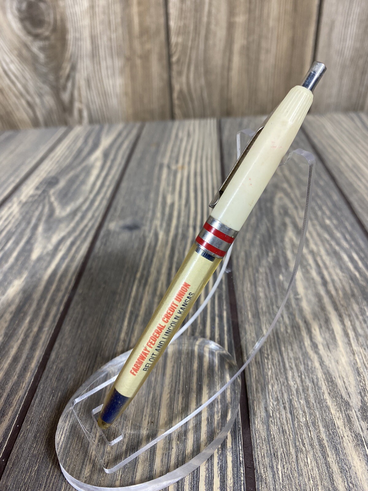 Vintage Farmway Federal Credit Union Beloit And Lincoln Kansas Pen Advertisement