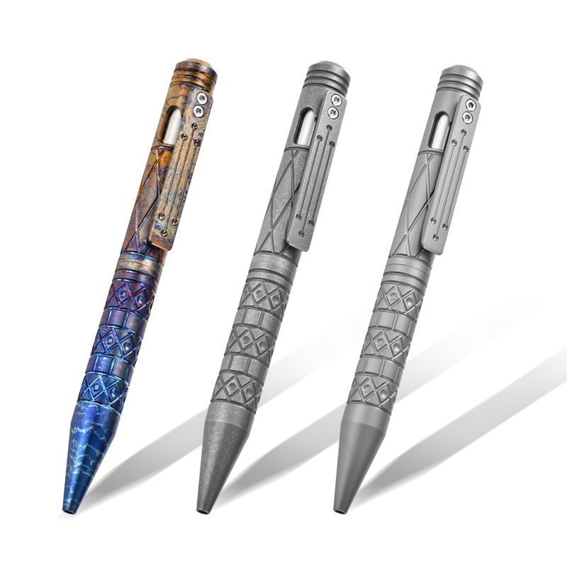 Handmade Titanium Ballpoint Pen Business Office Signature Writing EDC Pocket Pen