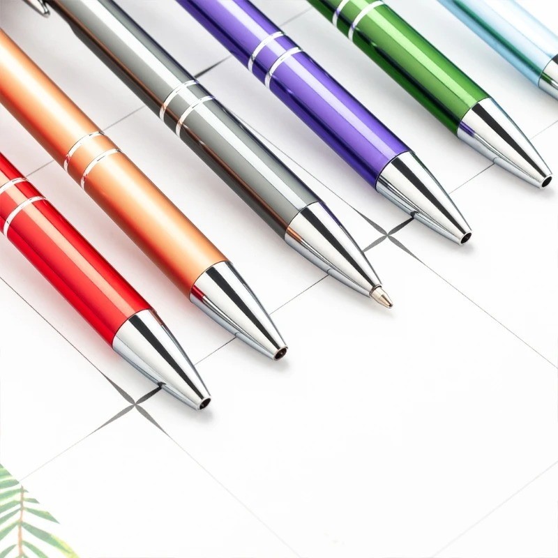 Luxury Full Metal Ballpoint Pen 1mm Black Ink Gel Pen Office Writing Stationery