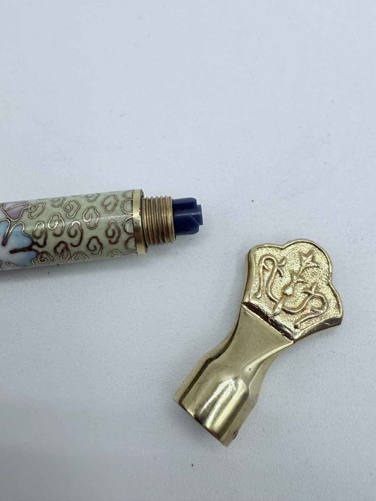 Vintage Cloisonne Enamel Ballpoint Pen- Works + 4 Refills – Hand Crafted