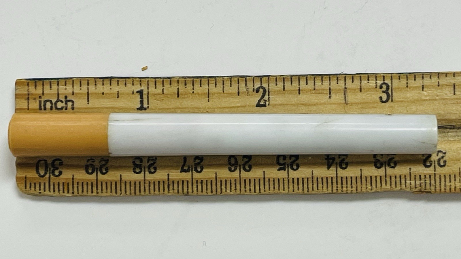 Vintage Cigarette Shaped White & Tan Ballpoint Pen USA 1950s – 1960’s Dry Ink