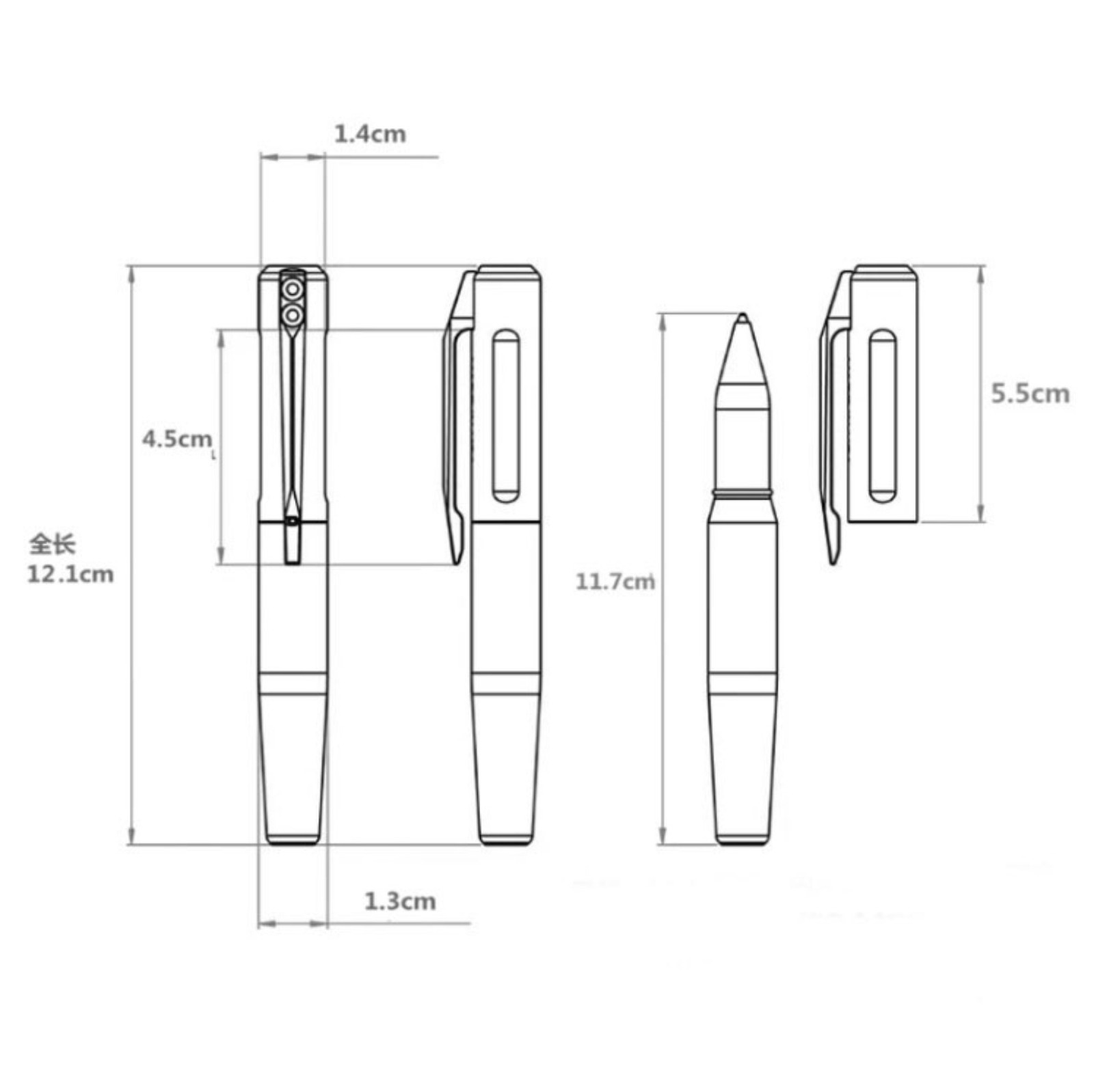 EDC Imported PEI Titanium Alloy Pocket Signature Pen Writing Portable Outdoor