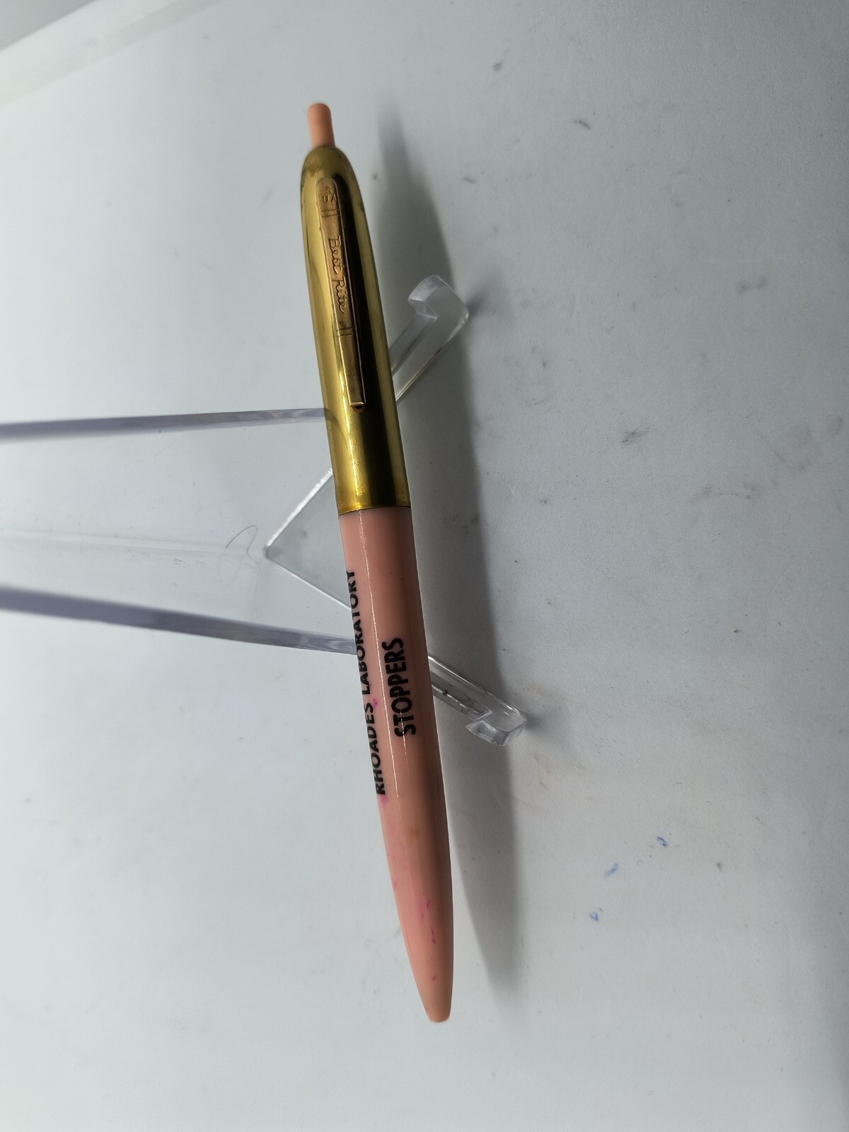 Vintage Best Rite 1950’s Ballpoint Pen Pink With Gold Cap, Rare. Ink Dry.