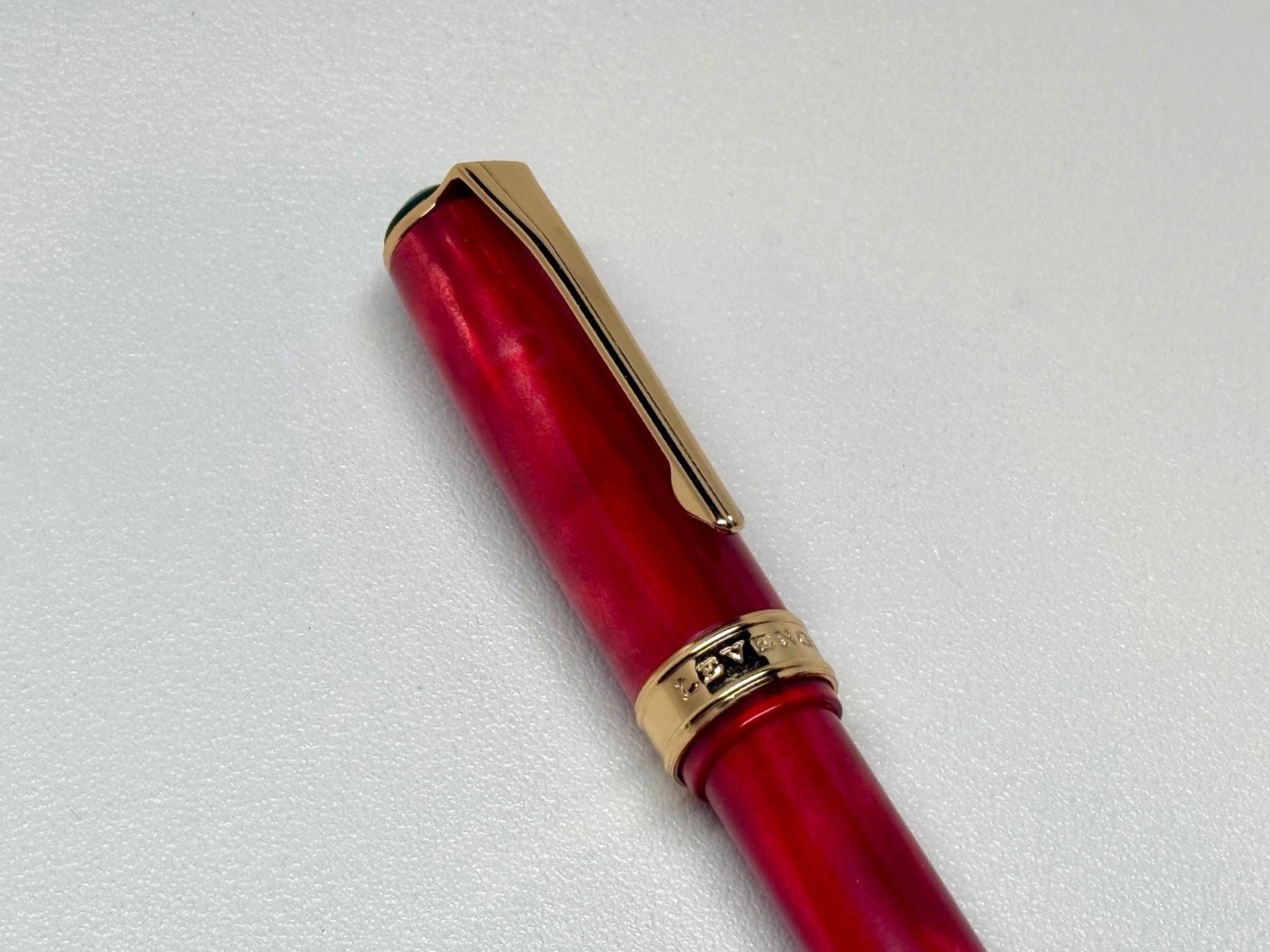Levenger True Writer Bordeaux Red Ballpoint Pen Gold Trim NEW Levenger Refills