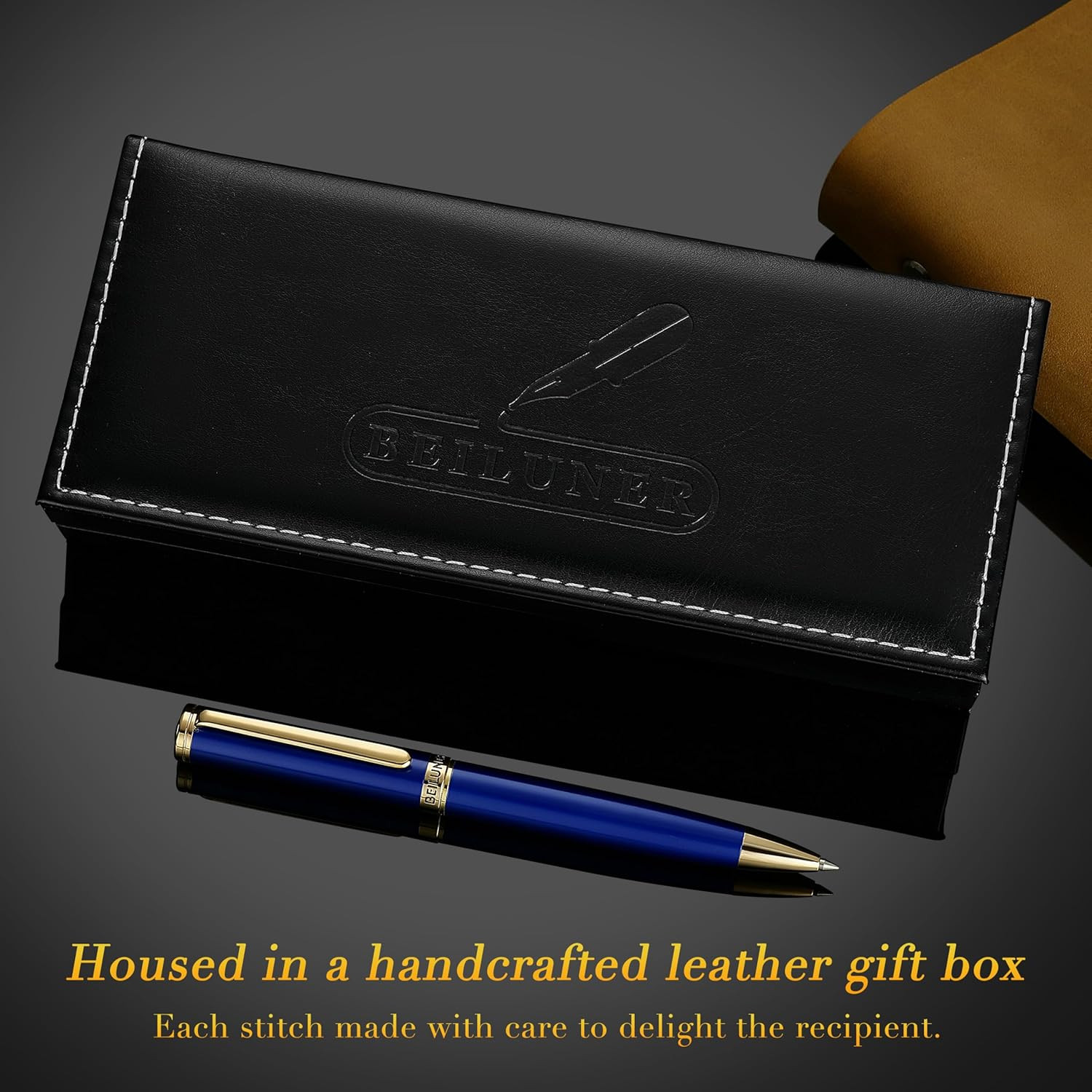BEILUNER Blue Lacquer Gel Pen – Stunning Luxury Pen with 24K Gold Finish, ADMOK