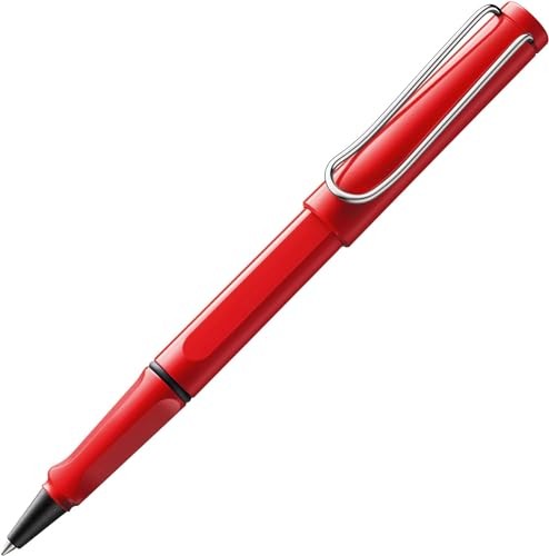 LAMY Safari Red Rollerball Pen – Ergonomic Grip Medium Line Width – Comfortable