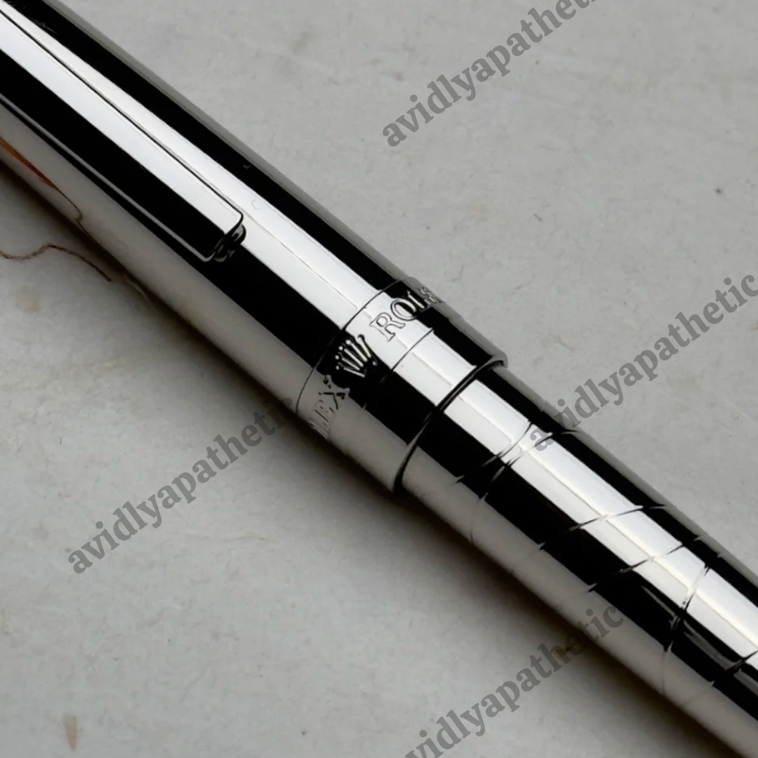 New Exclusive Rolex Silver Scribe Pen Platinum Cut Ballpoint Pens , Limited Gift
