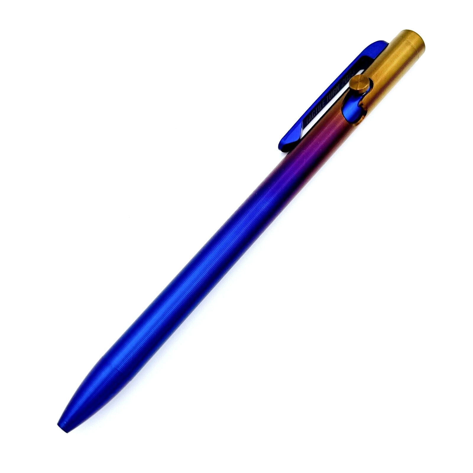 Tactile Turn – Titanium Slim Bolt Action Standard Size Pen Wyo Sunrise Ano Color