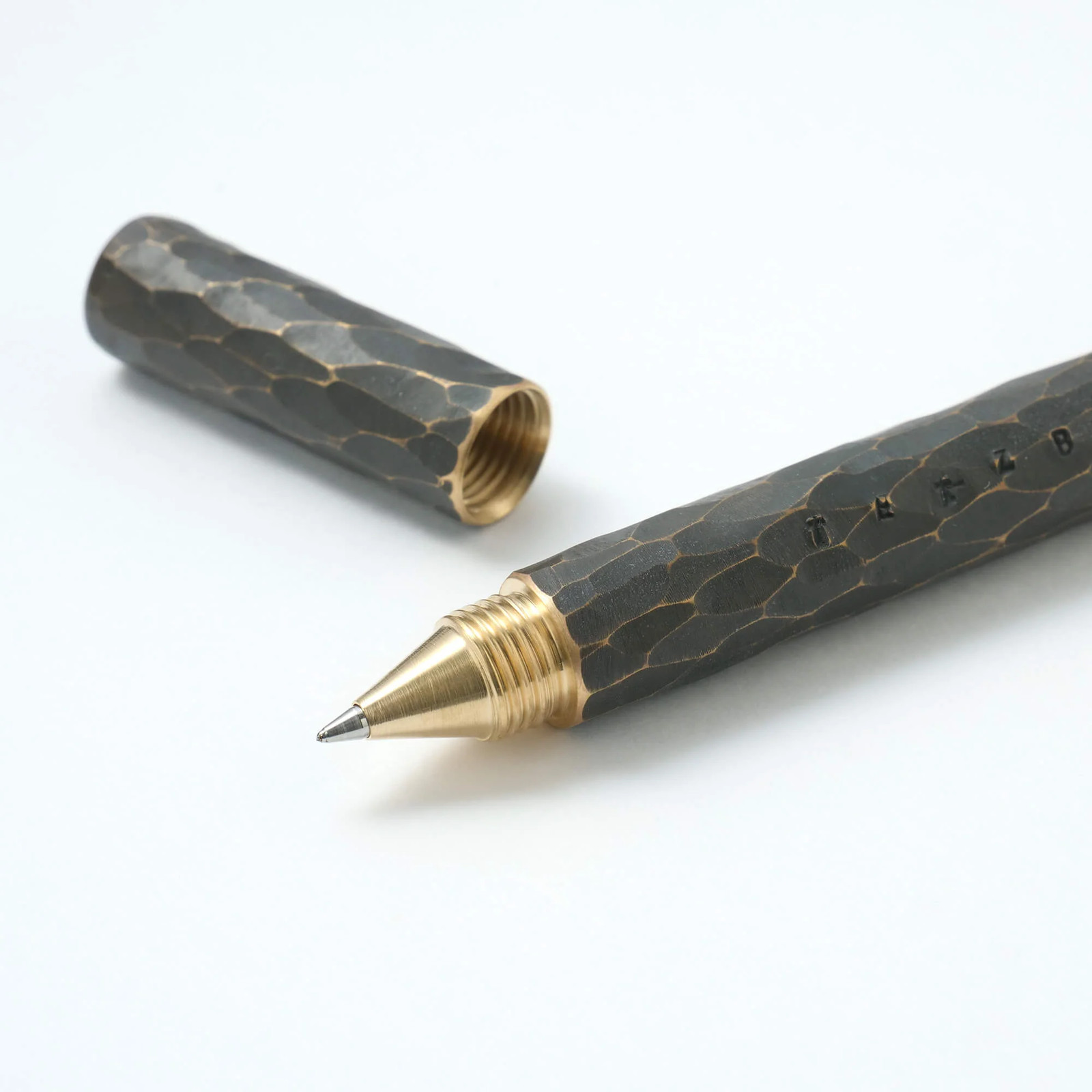 Kakimori Tzf-HK Brass Cap Ballpoint Pen 0.7mm Black Ink Japan TETZBO