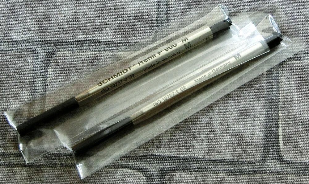 SCHMIDT P 900 M Ballpoint Pen Refills, Black, Set of 2 #f359c7