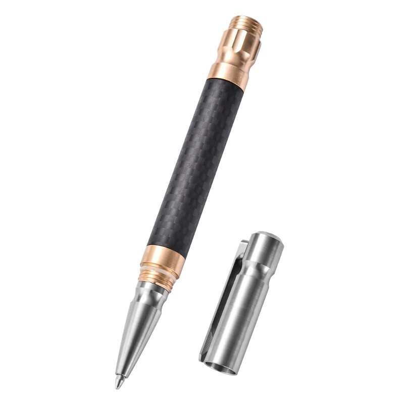 Titanium Alloy Brass Pocket Ballpoint Pen Business Office Stationery Outdoor EDC