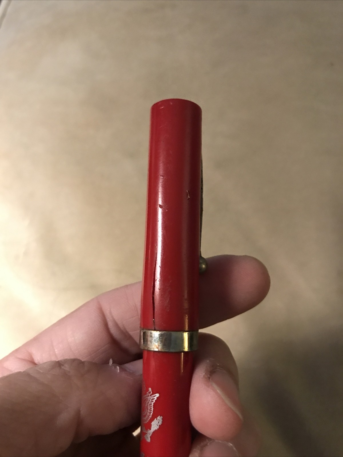 Ballpoint Pen, United States Senate, No Ink, Vintage, Red, Crack, W/insignia
