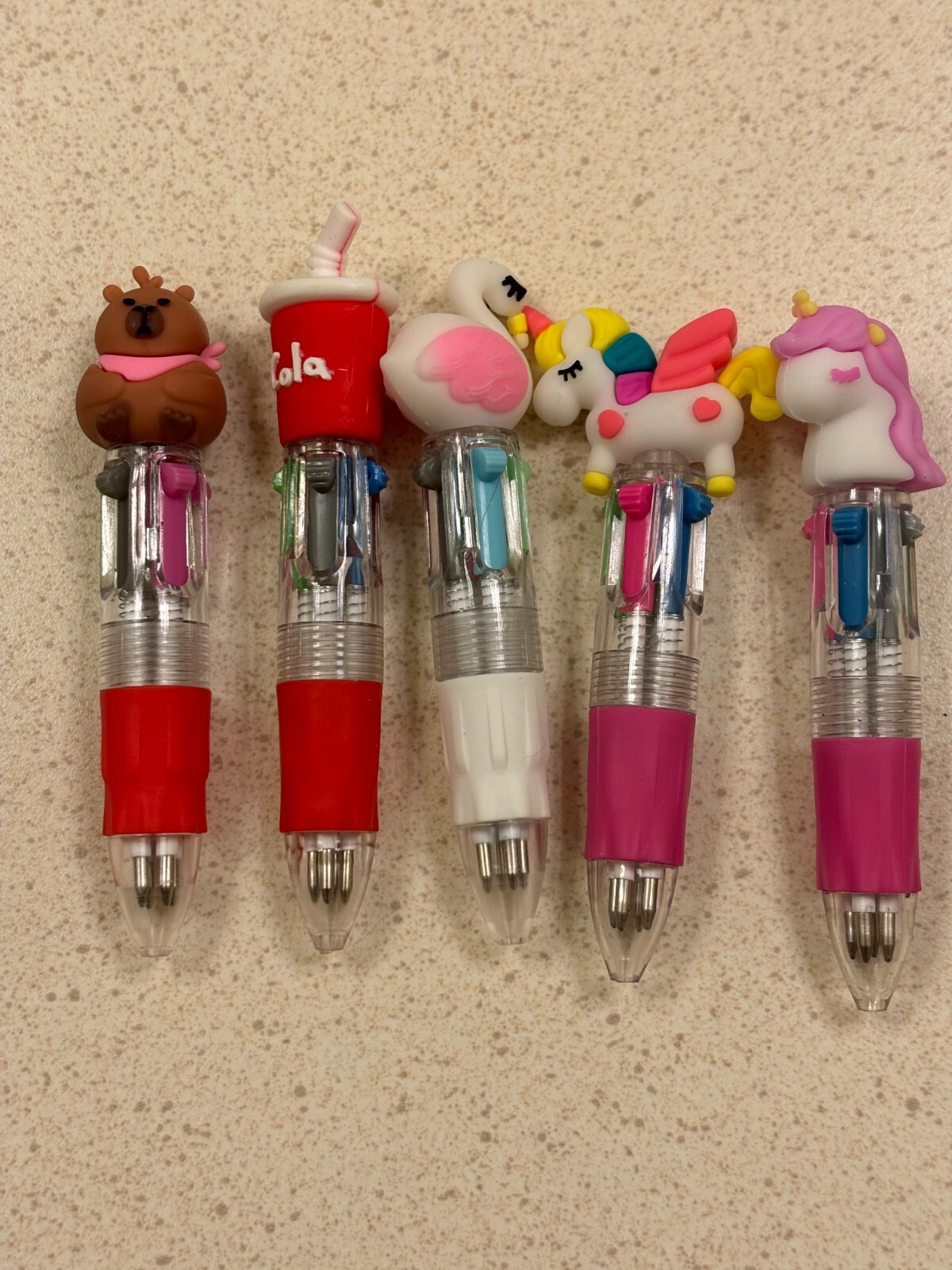 5pcs Mini Ballpoint Pens Set, Random Assorted Colors, Plastic, Personalized, Med