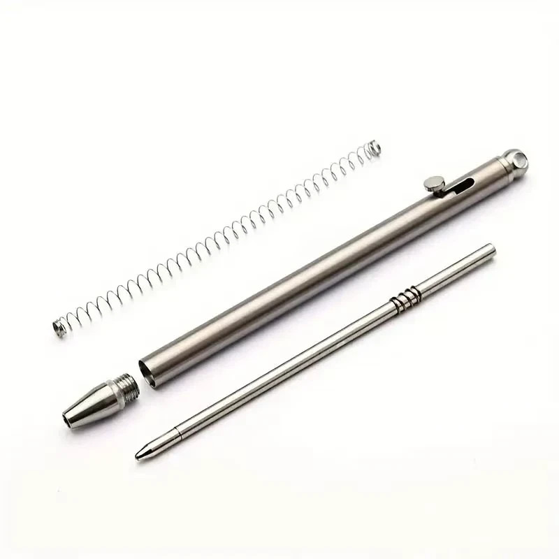 Mini Titanium Keychain Bolt Action Pen Small Travel EDC Ballpoint Signature Pen