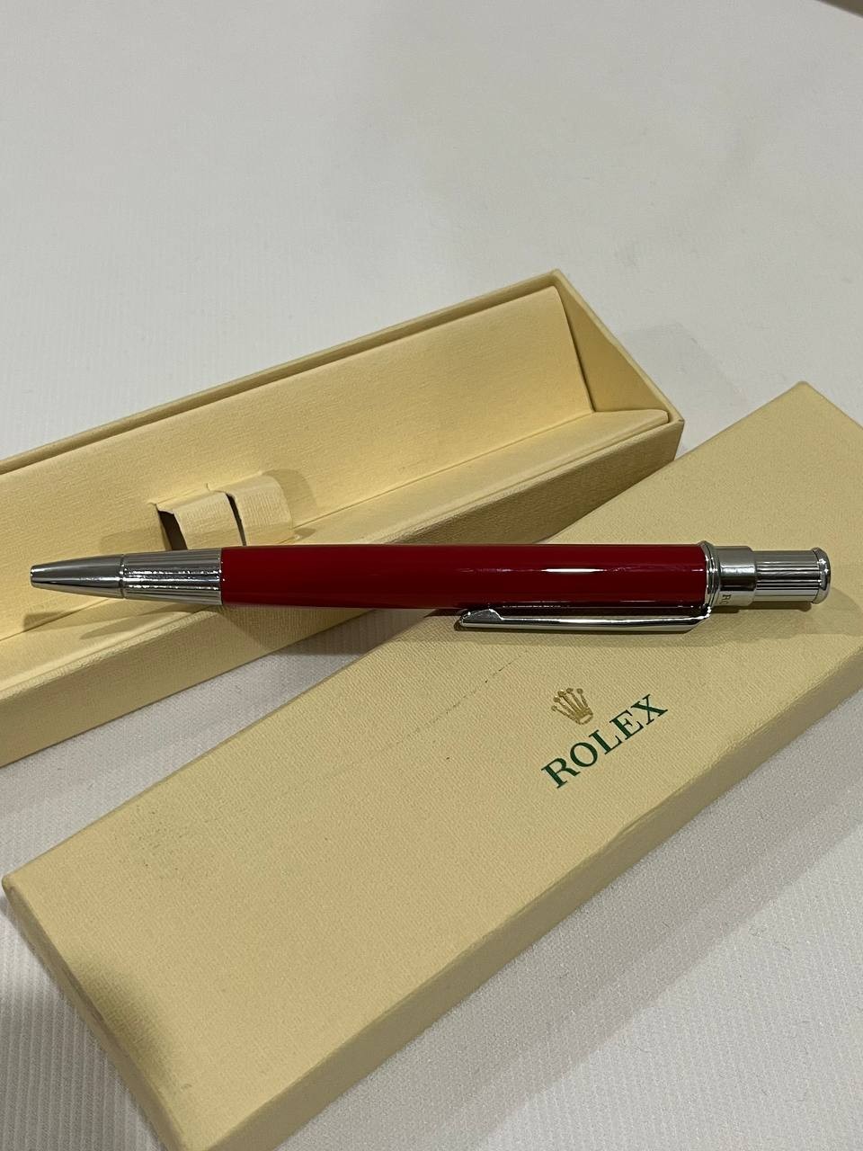 Rolex Red Ruby Oyster Ballpoint Pen 2026 – Full Box – VIP Gift New, Fast Ship