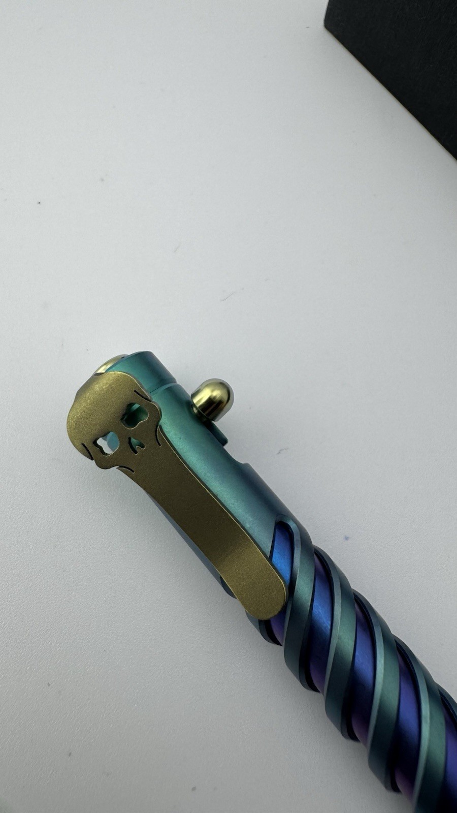Original Chaves Knives Titanium Bolt Pen Spiral Tactical Green And Blue