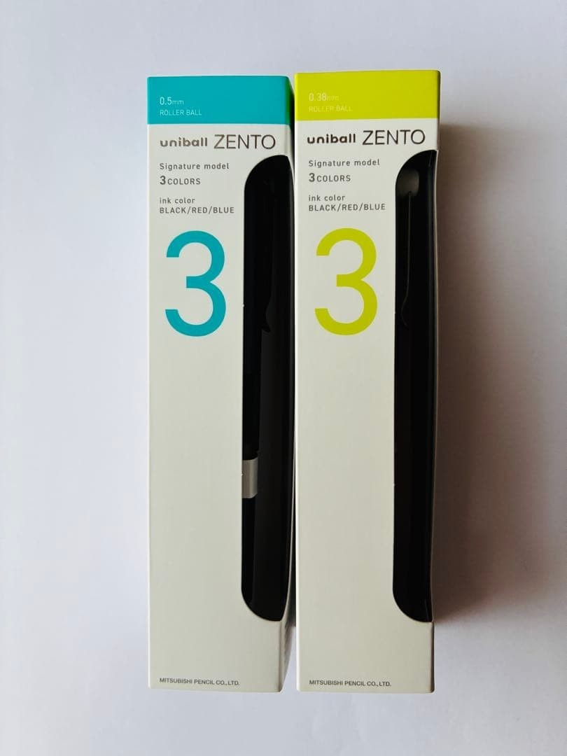 Uni-ball ZENTO Signature Model 3 Color Ballpoint Pen 0.5mm & 0.38mm Set of 2