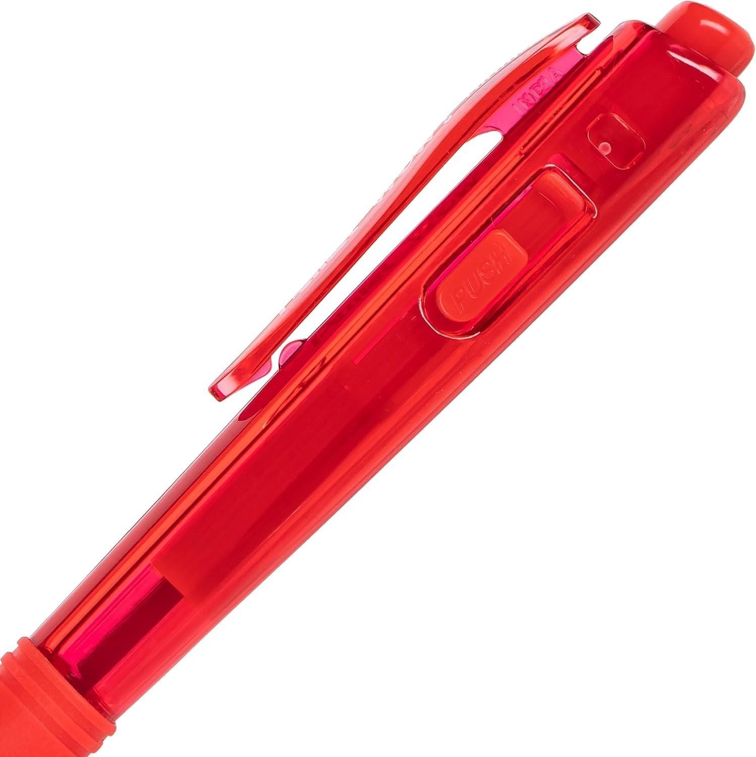 Pentel Wow! Retractable Ballpoint Pen, (1.0mm), Medium Line, Red Ink, Pack of 5