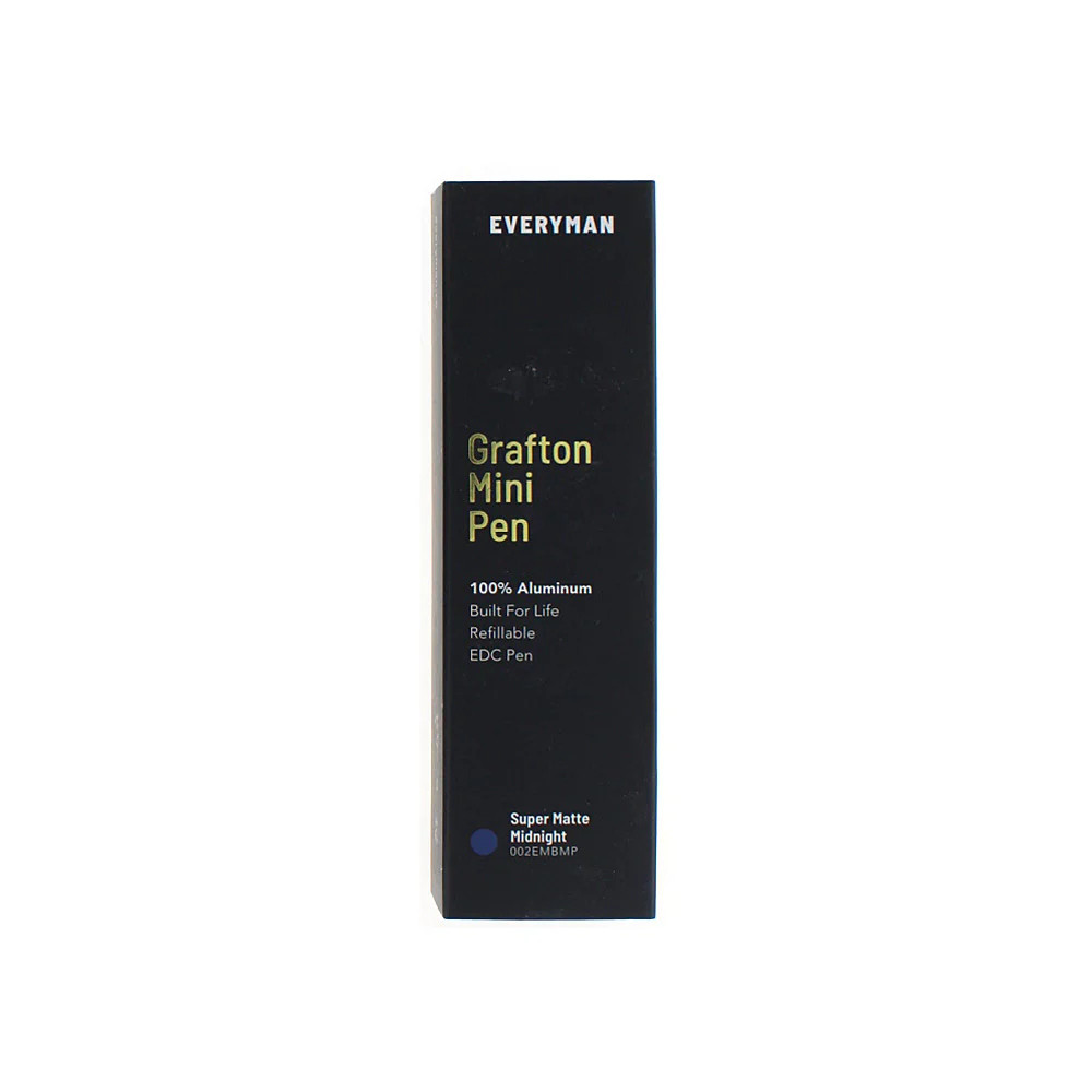 Everyman Grafton Mini Click Ballpoint Pen, Super Matte, Midnight Blue
