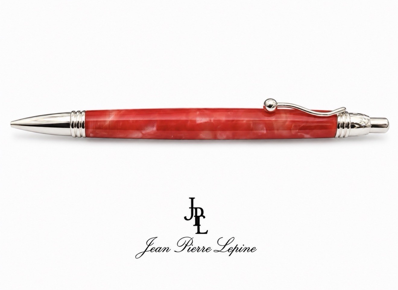 JEAN PIERRE LEPINE Indigo Red MOP Resin Ballpoint Pen France Vintage 97