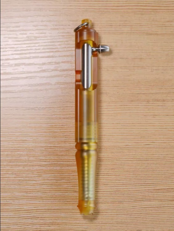 Ultem PEI+Titanium Keychain Ball Pen EDC Mechanical Pen Office Signature Pen 1pc