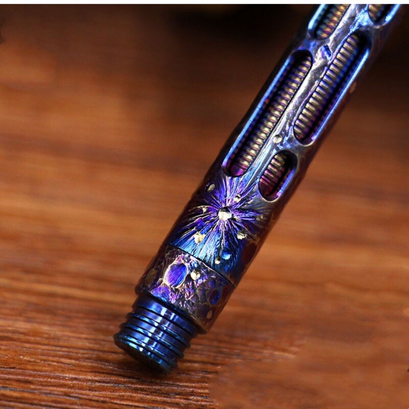 Mini Titanium Ballpoint Pen Handmade Signature Writing Pen Keychain Portable EDC