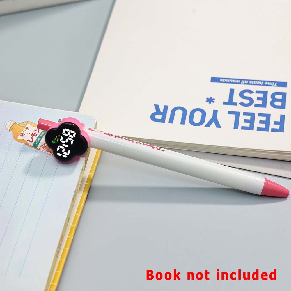 Silent Pen-Cap Digital Noiseless Hidden Student Silent Exam Clover Pen Cap Watch