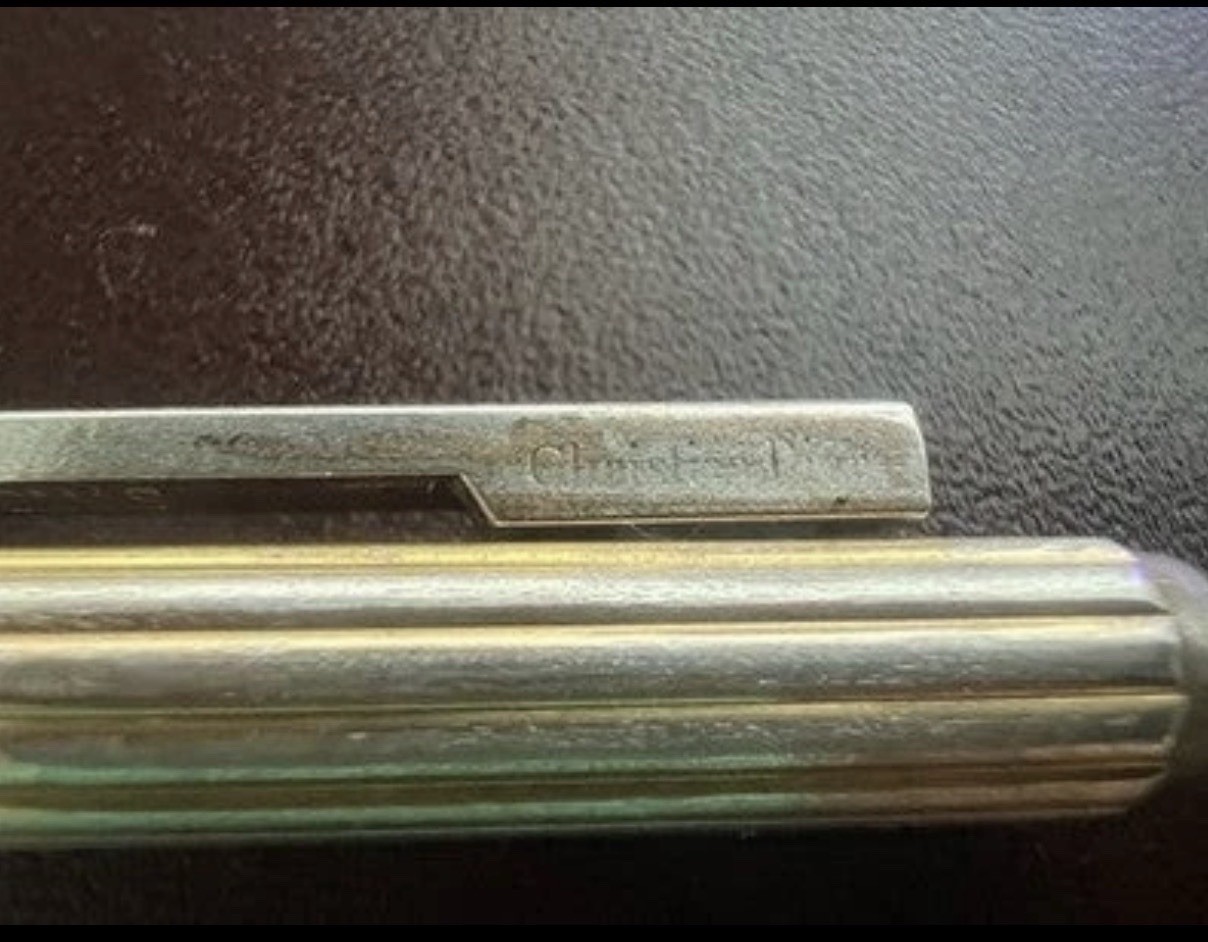 Dior Ballpoint Pen Solid SILVER 925 Rotating Writes Vintage
