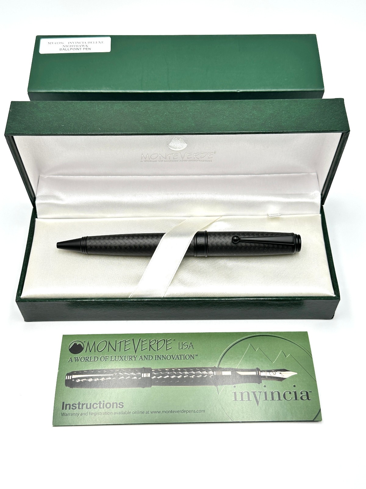 UNCOMMON MONTEVERDE USA INVINCIA DELUXE NIGHTHAWK CARBON BLACK BALLPOINT PEN