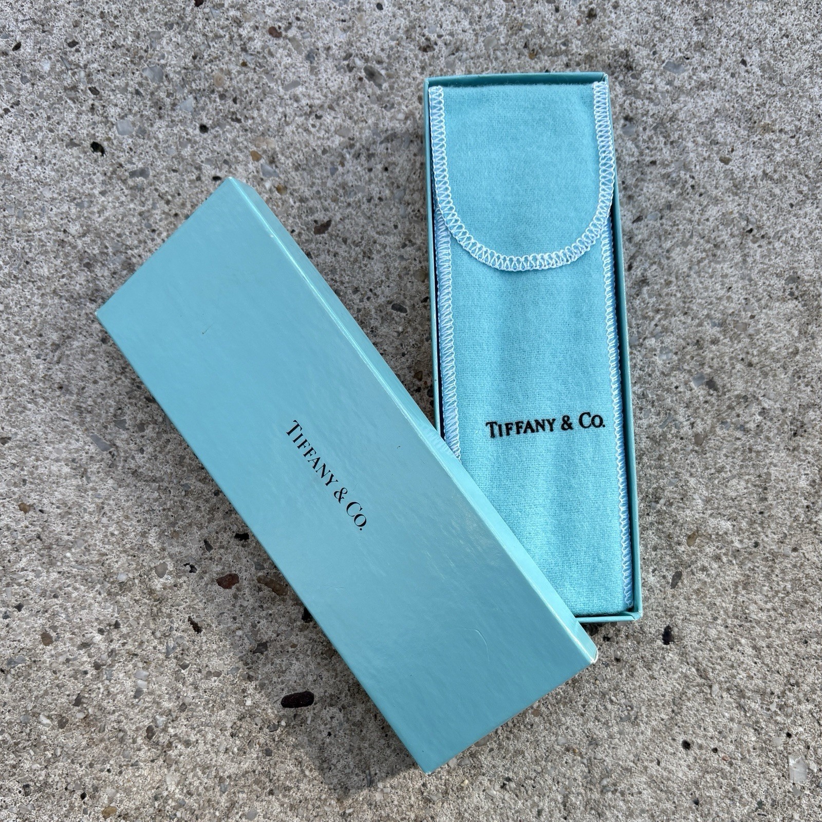 NWOT TIFFANY＆CO. Ballpoint Pen T Clip Silver & Gold Trim Box & Pouch