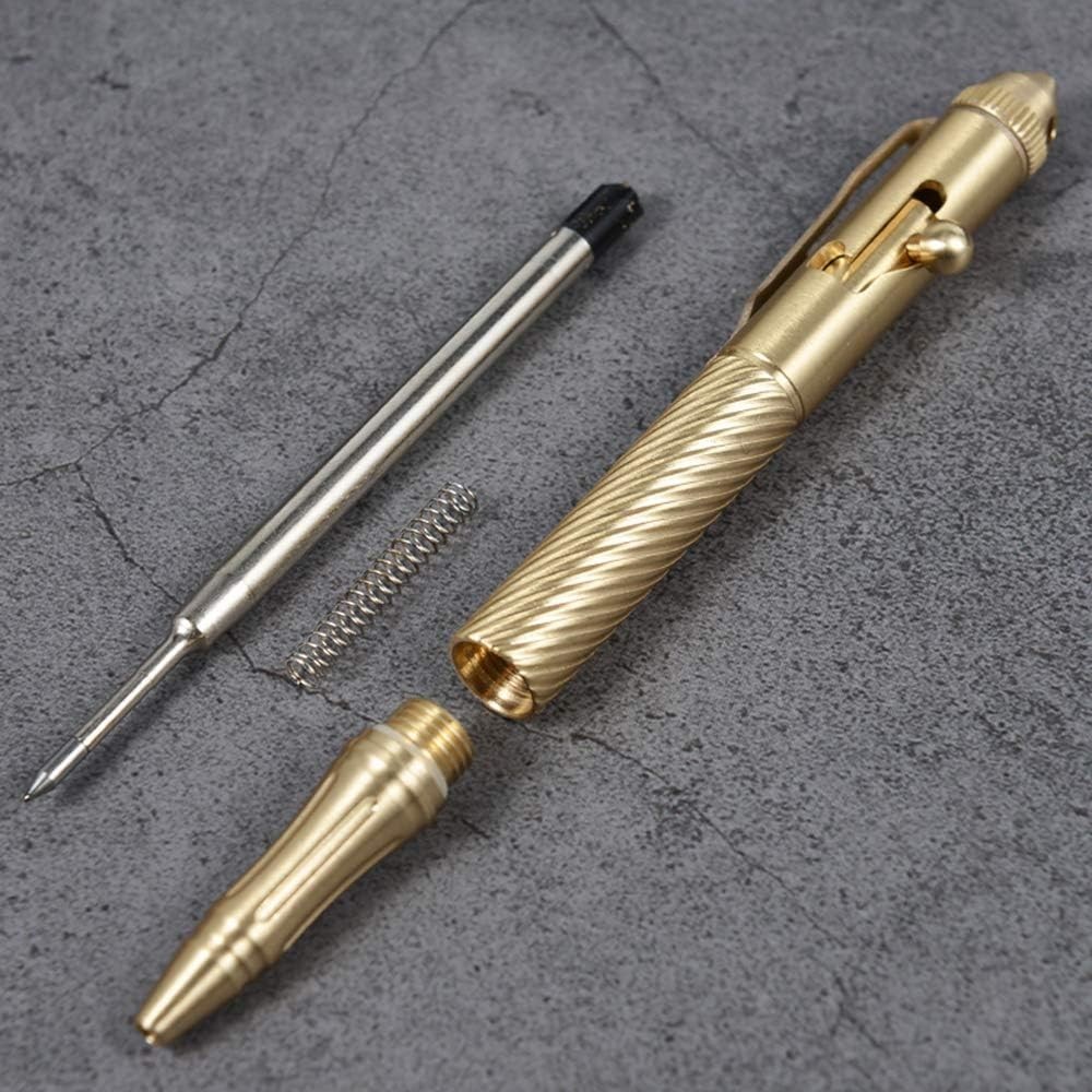 Twisted Lines Solid Brass Bolt Action Ballpoint Pen – Elegant Retro Black