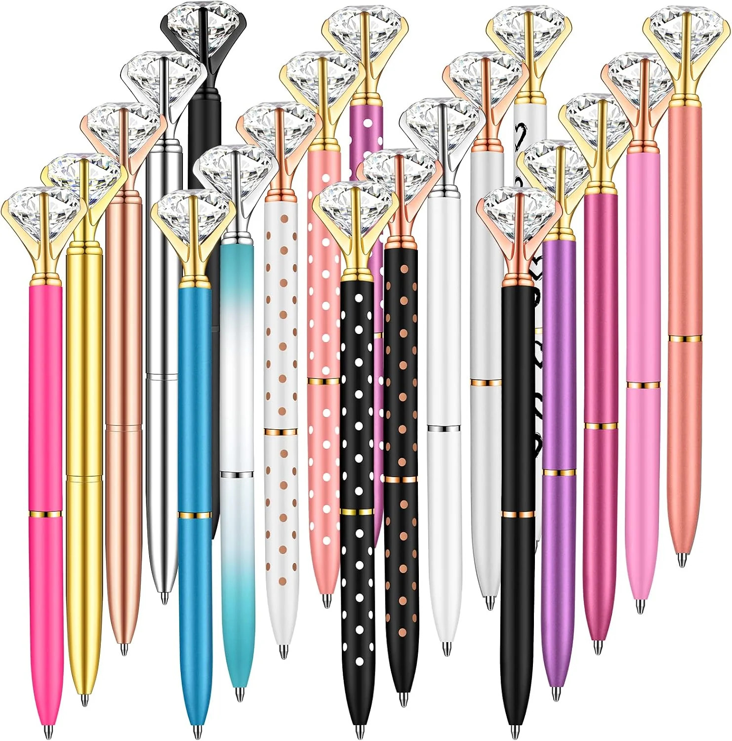 20 Pieces Diamond Pens of Cute Beautiful Ballpoint Pens Crystal Diamond Pen for