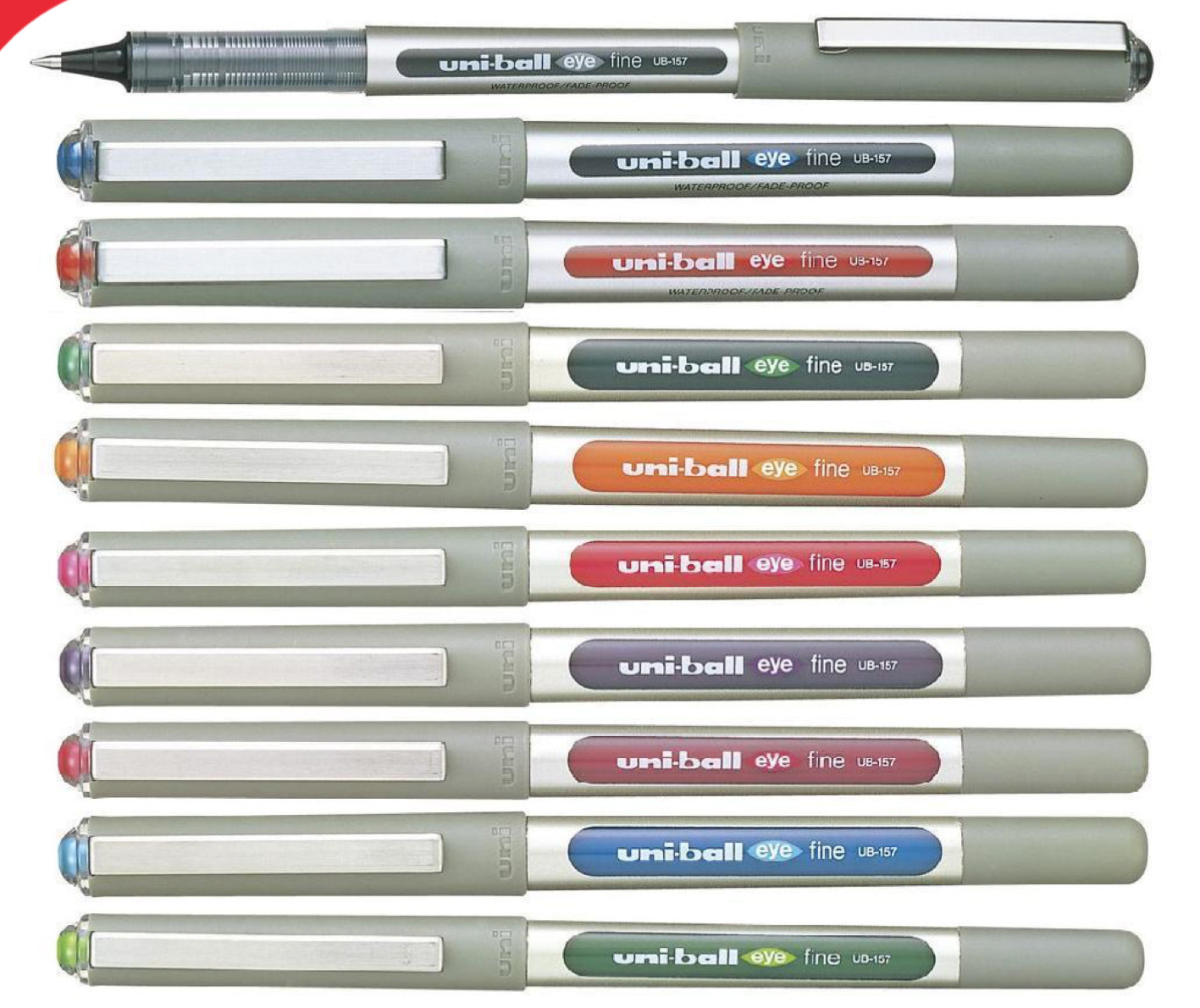 12x UNI-BALL EYE ROLLERBALL 0.7mm PEN UB157 Black Red Blue Orange Green Violet
