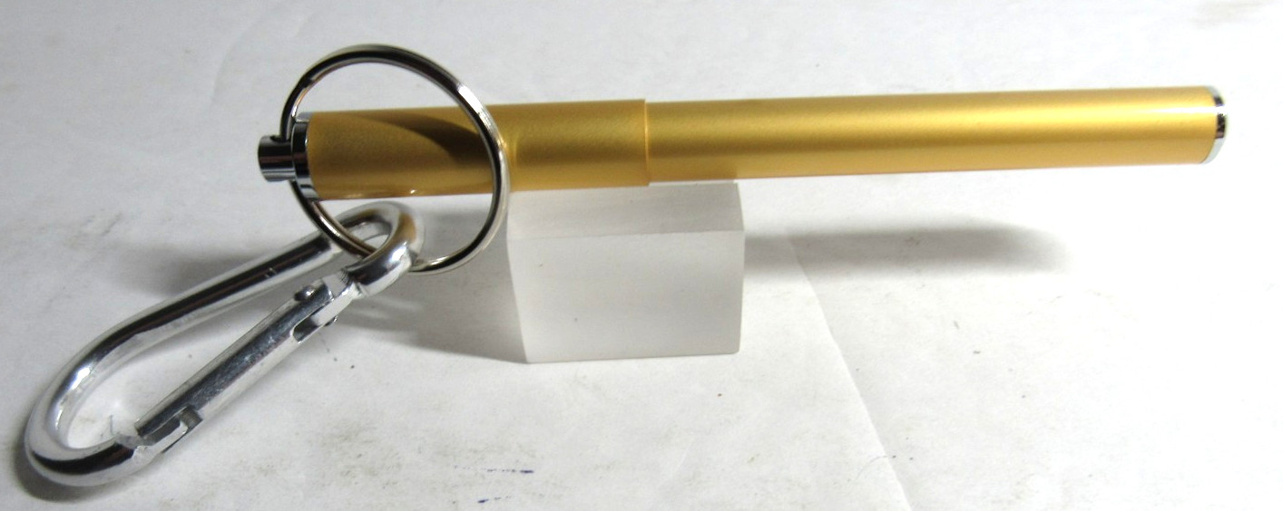 Terzetti Click-IT Mini Ballpoint Metal Pen w/ Magnetic Cap, Keyring ,Clip-GOLD