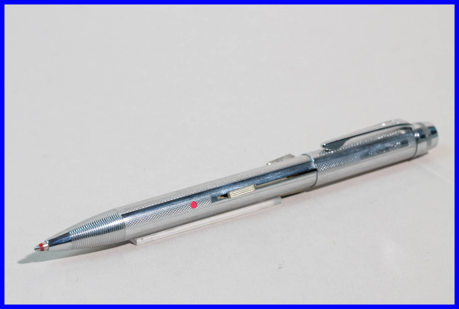 Perfect vintage FEND Chrome 3 Color Ballpoint Pusher Pen / special design