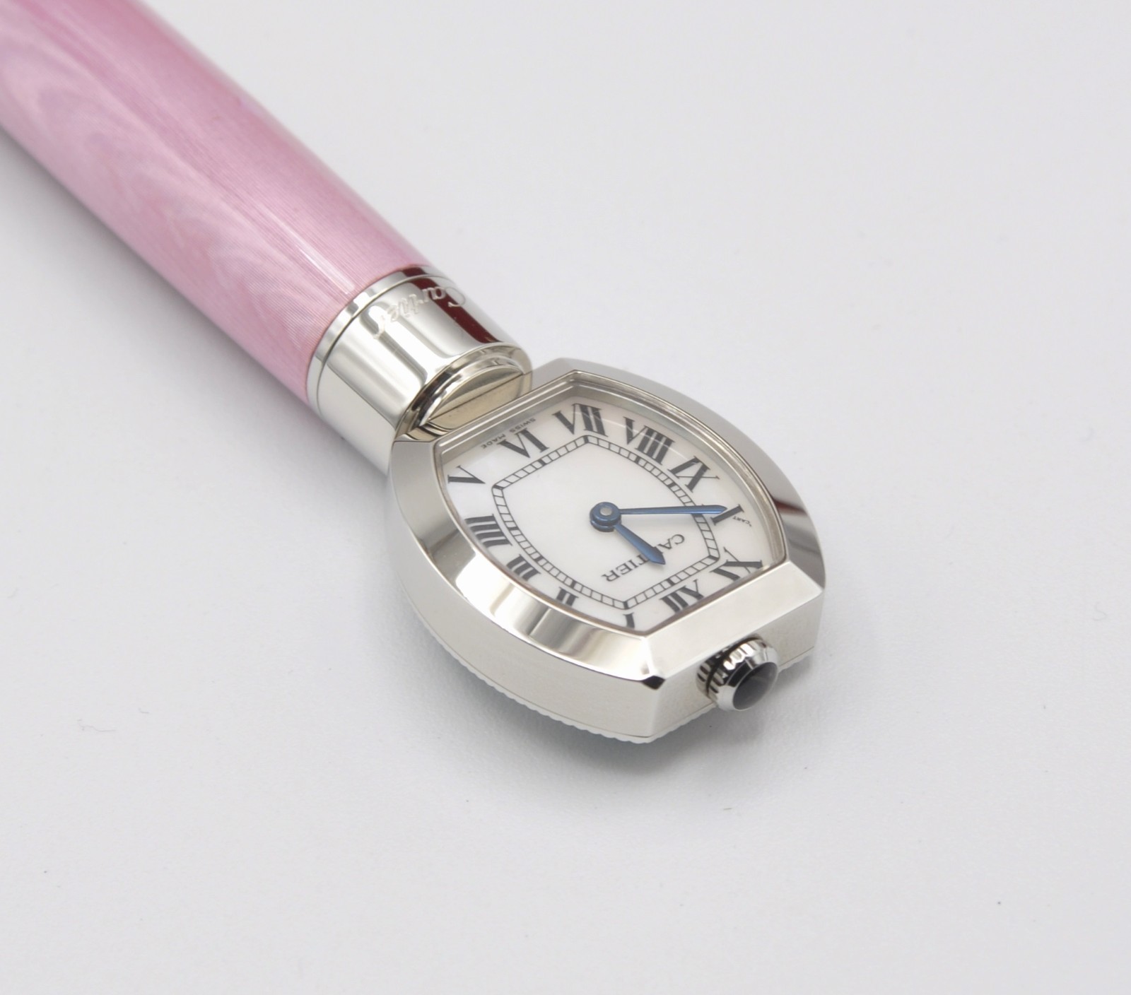 Cartier ST190010 L.E. pink enamel BP with built-in watch exc++++ in box
