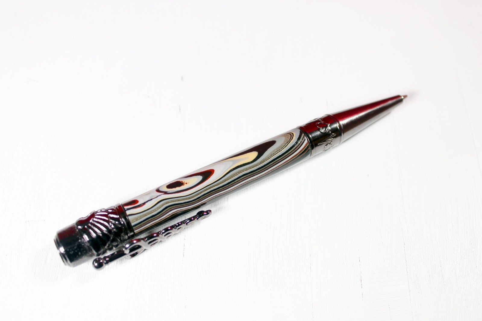 Fordite Pen -Military Fordite – Medical Themed – Gun Metal (P-034)