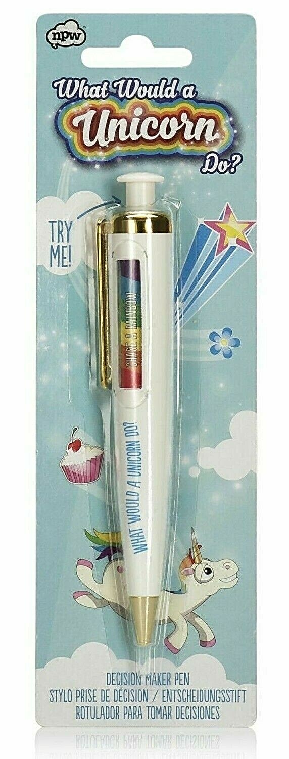 NPW What Would Stuart a Unicorn Do Dilemma Decision Maker Rainbow Pen 45819 NIB