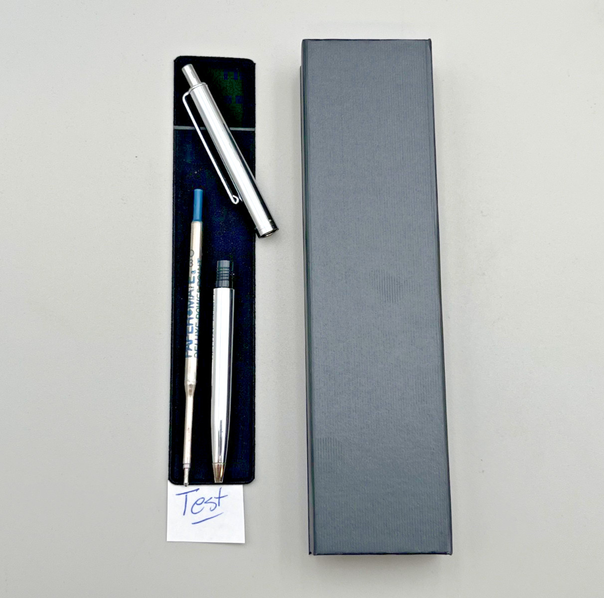 Paper Mate Double Heart Profile Slim Polished Chrome, Blue Ink, Works – Mexico