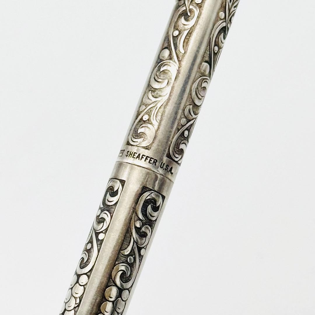 Rare Sheaffer Ballpoint Pen Sterling Silver Solid Silver Engraving Out of Print