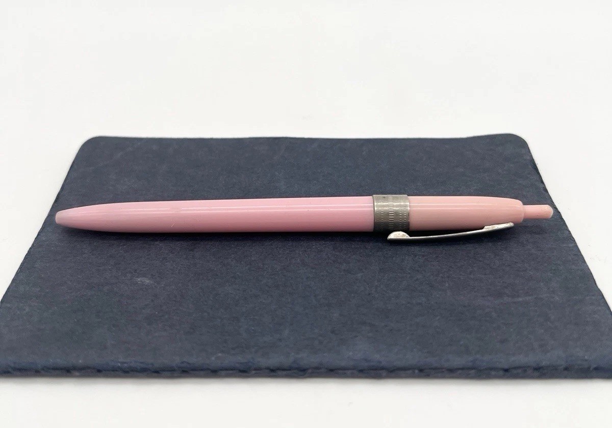 Vintage 60s Rocket Ballpoint Pen Pink Mid Century Atomic Era USA
