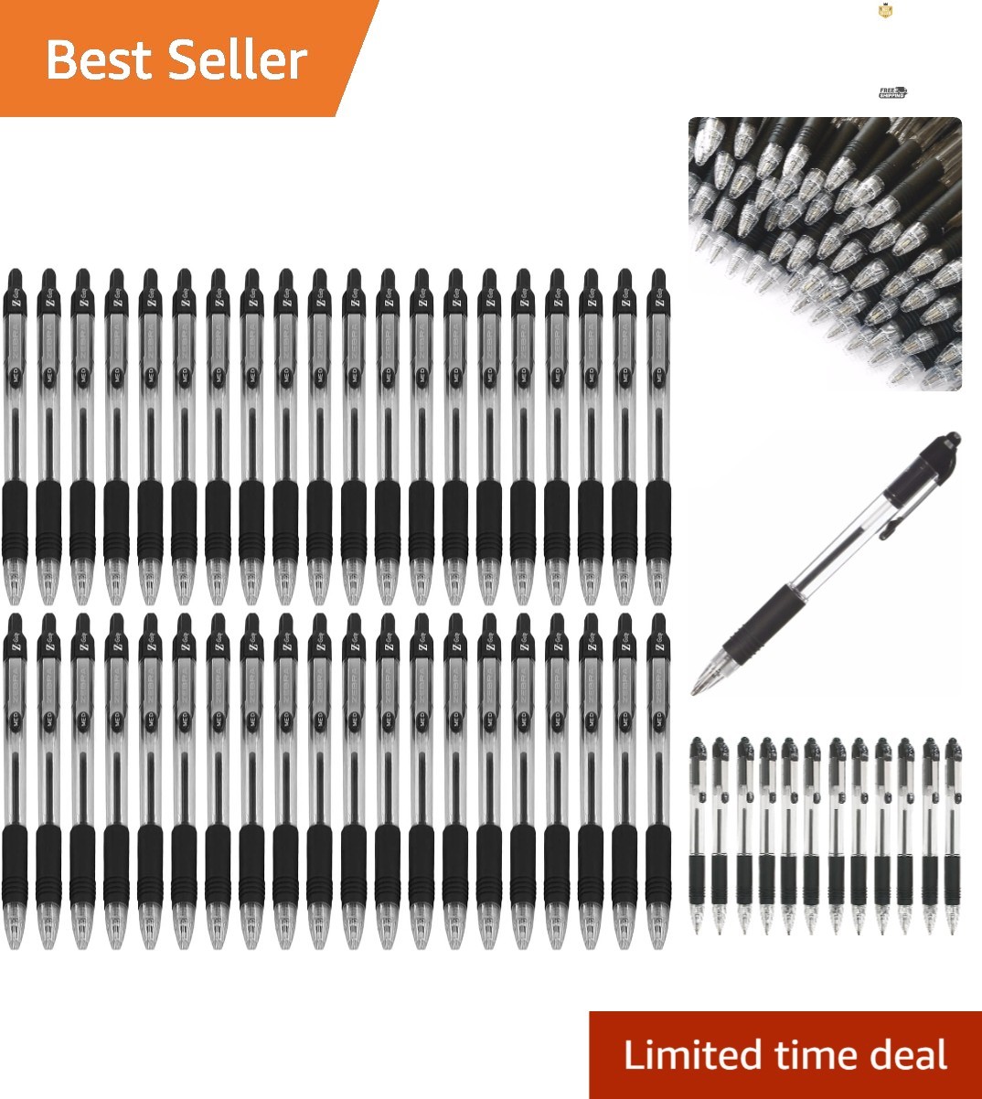 Versatile Z-Grip Retractable Pens 1.0mm | Ambidextrous & Refillable – 40 Pack