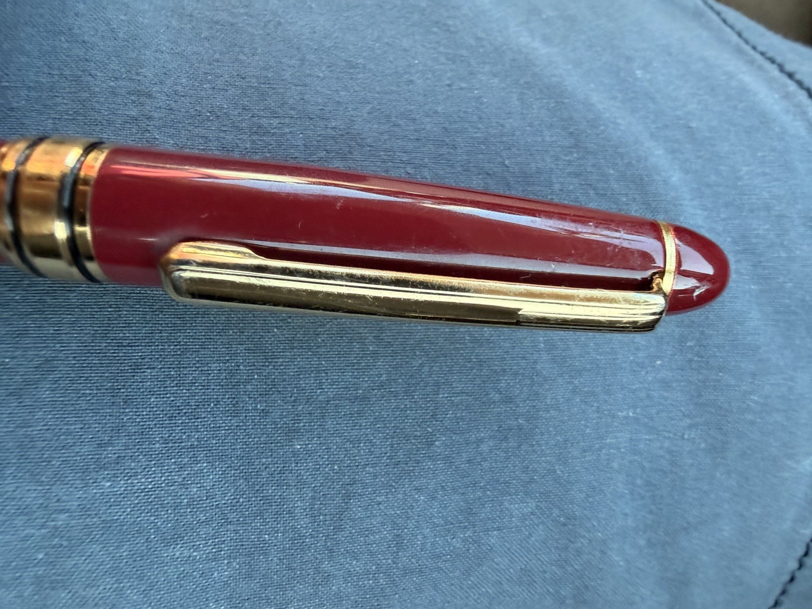 Executive Ballpoint Pen Burgundy Gold Trim looks like Homage Style