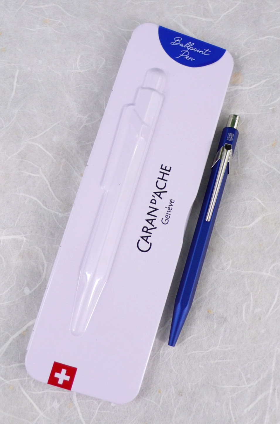 NIB SPECIAL EDITION CARAN d’ACHE PEN COLOMAT-X BLUE w/2 MEDIUM BLACK CARTRIDGES