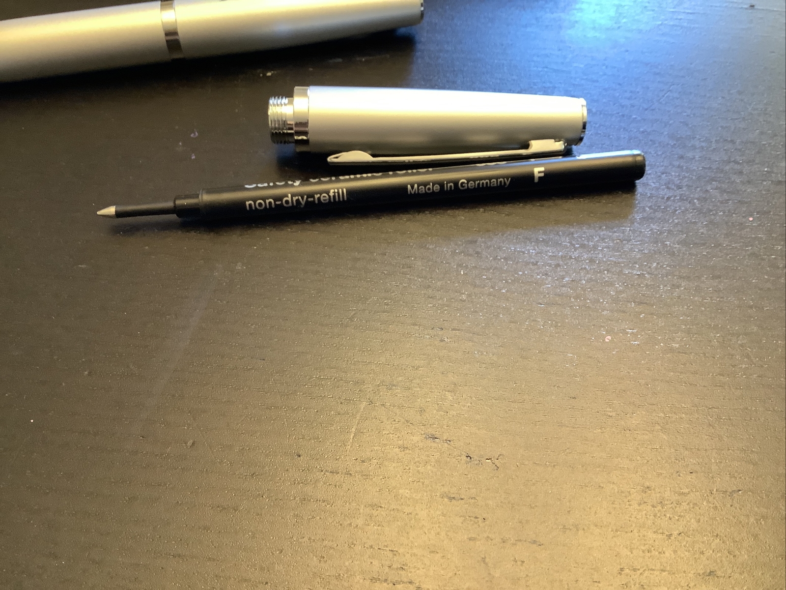 Set Of SCHMIDT Pentagon Silver Pens In Metal Case GERMANY-NEW!